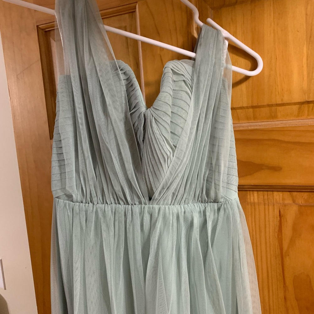 Bridesmaids sage green maxi dress